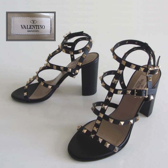 black and gold valentino shoes